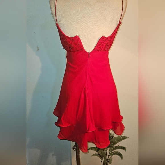 Elegant Red Strapless Dress - Picture 6 of 8